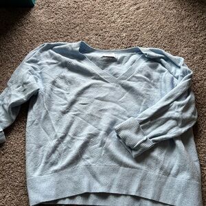 Light Blue V-Neck Women's Sweater